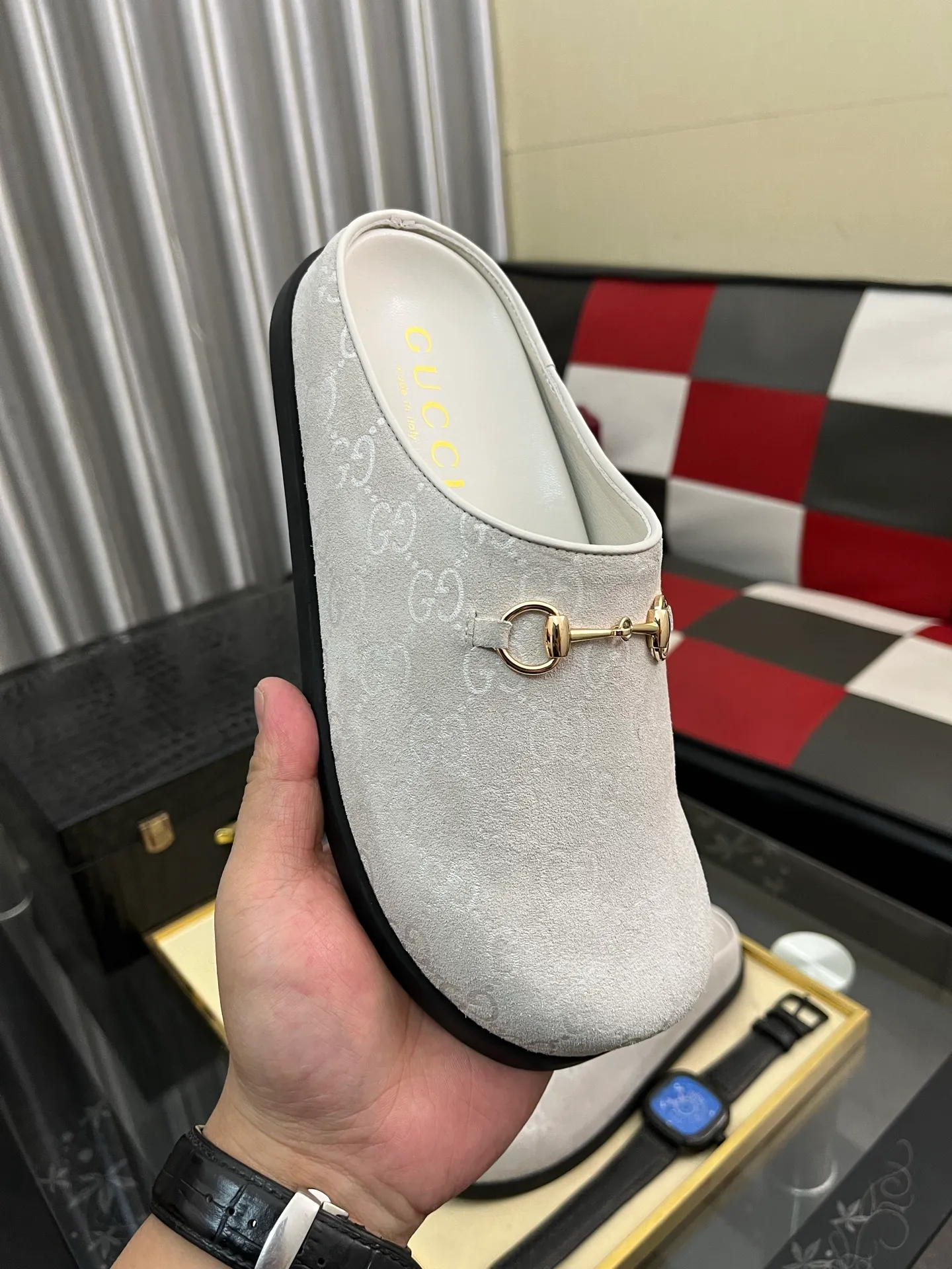 Ex-factory price: 438⌚️⌚️[Gucci] 2025 new season half-slip men's shoes, made of Italian imported first-layer frosted cowhide➕sheepskin lining, original hardware buckle, original combination wear-resistant outsole, real shot 🎬 Very comfortable on the feet, size 38-44